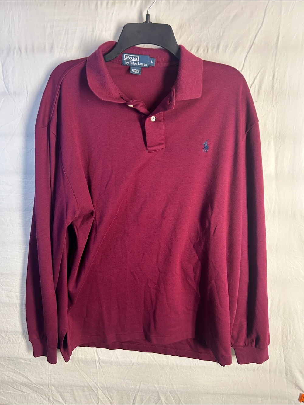 Polo by Ralph Lauren Men's Burgundy Long-Sleeve Polo